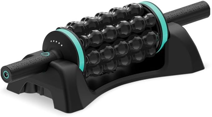 Chirp RPM Rolling Percussive Massager – Deep Tissue Muscle Massager and Back Roller with Hands-Free Base, Rechargeable Leg Massager Roller, 5-Speed Massage Roller Stick for Legs, Foot & Calf Massager