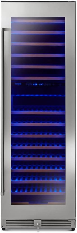 THOR Kitchen Freestanding 24-Inch Dual Zone Wine Cooler in Stainless Steel - Model TWC2403DI