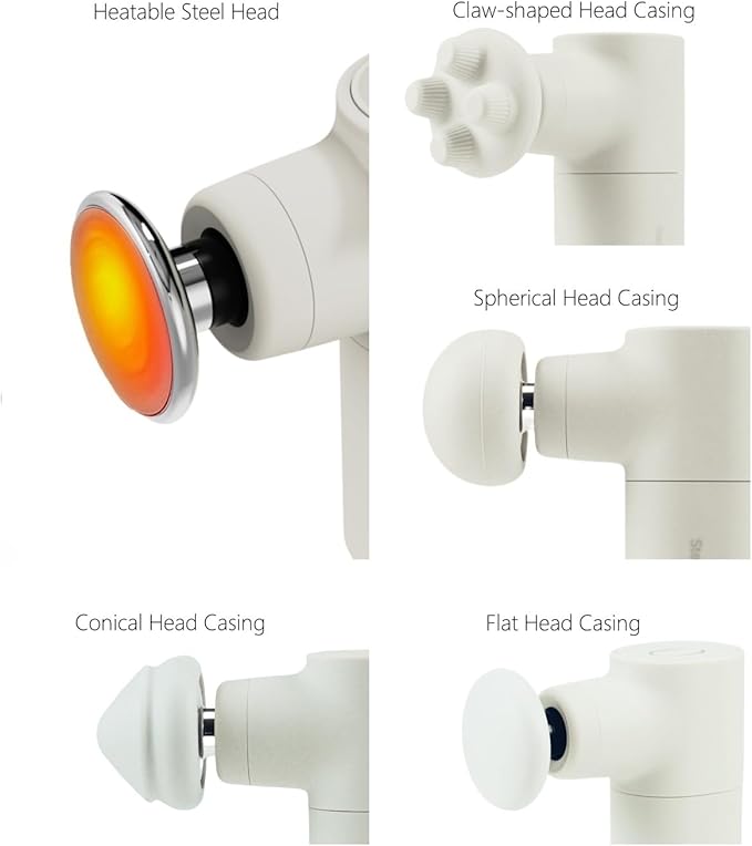 Mini Thermal Massage Gun with Heat, Portable Deep Tissue Percussion Massager, Color Silicone Sleeves Travel Size