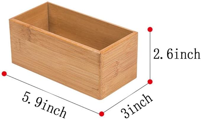 Bamboo Drawer Organizer - Kitchen Utensil Organizer Silverware Tray Cutlery Holder,Office Desk Supplies and Accessories (5.9x3x2.6 inch)