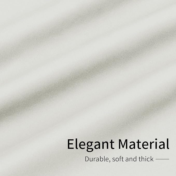Easy-Going Blackout Curtains for Bedroom, Solid Thermal Insulated Grommet and Noise Reduction Window Drapes, Room Darkening Curtains for Living Room, 2 Panels (34x45 in, Ivory)