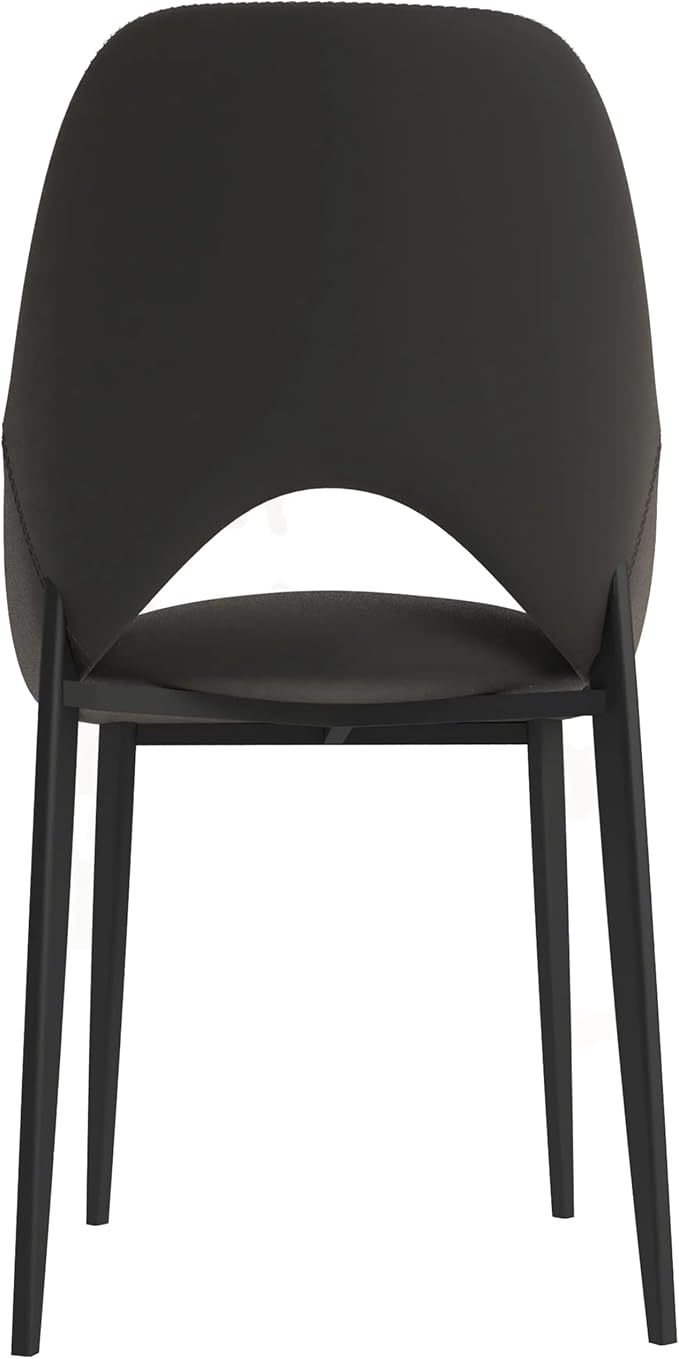 LeisureMod Amalfi Upholstered Fabric Dining Chair – Modern Side Chair with Iron Legs, Mid-Century Accent Chair for Dining Room or Kitchen