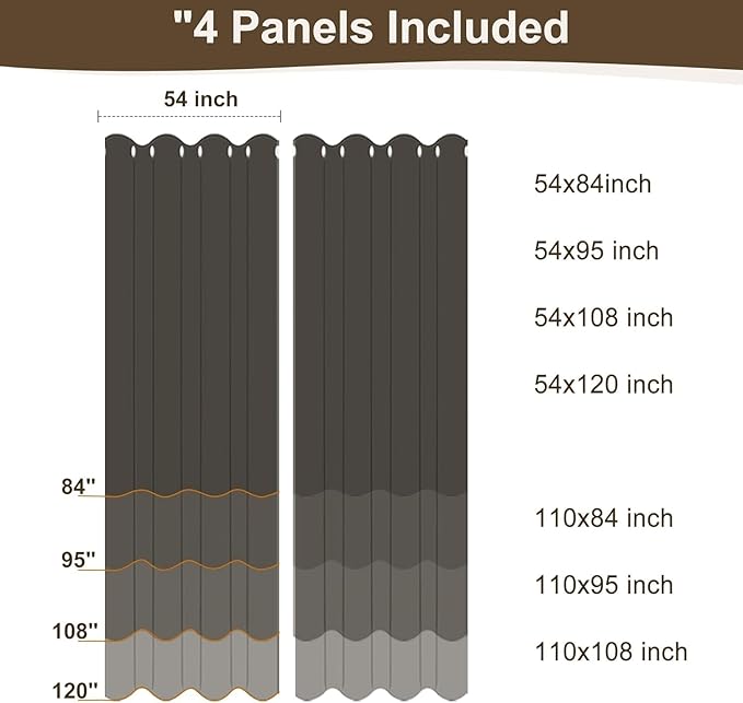 HolidayIdeas Linen Outdoor Curtains for Patio Waterproof-4 Panels Cream Outside Gazebo Curtains 54"x95"-Indoor/Outdoor Curtains Weighted Weatherproof, Privacy for Pergola, Porch, Cabana, Livingroom
