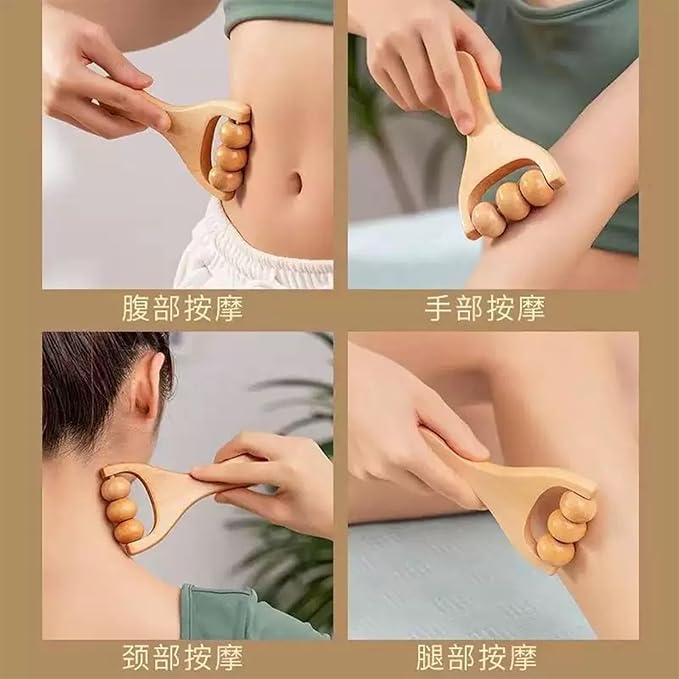 7-in-1 Lymphatic Drainage Massager Set,Wood Therapy & Cellulite Massager Tools for Gua Sha, Full Body Meridian Detox (Face/Head/Waist/Legs),Maderotherapie Outils for Body Sculpting, lymphatic roller