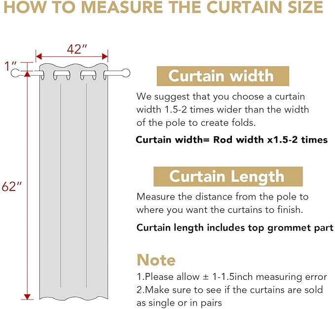 H.VERSAILTEX Blackout Curtains for Bedroom Thermal Insulated Room Darkening Living Room Curtains 63 Inch Long Grommet Privacy Protection Window Curtain Panels/Drapes for Nursery,2 Panels,Orange
