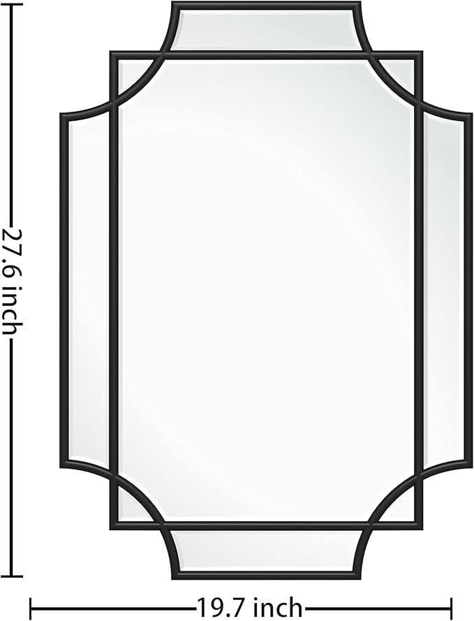 Bathroom Mirror for Wall Black Farmhouse Wall Vanity Mirror for Over Sink Wood Framed Beveled Mirrors Deco(20 * 28IN/Black)