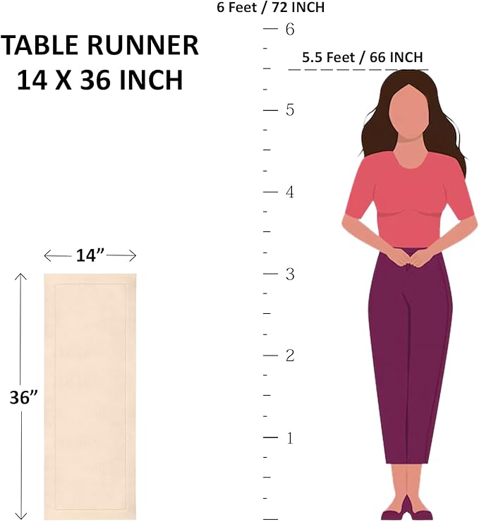 Solino Home Linen Pink Table Runner 36 Inches - Classic Hemstitch, 100% Pure Linen Coffee Table Runner 14 x 36 Inch Ideal for Dresser Tables - Halloween