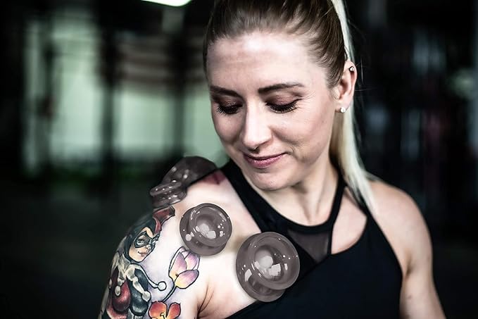 Silicone Cupping Therapy Set Professional Massage Cupping Cups for Cupping Therapy 4 Cup Kit for Massage, Myofascial Release, Cellulite Reduction (Lure Onyx)