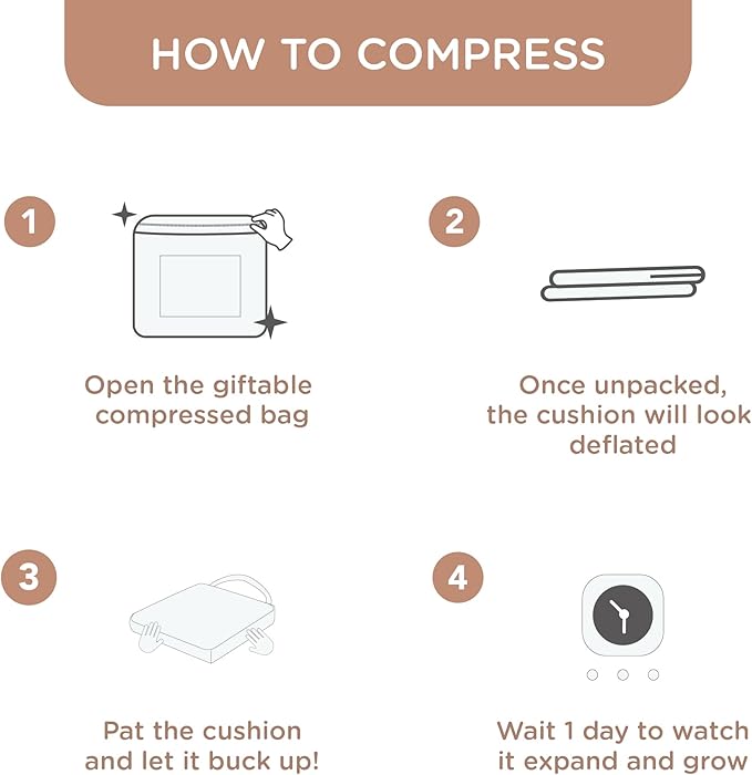 Codi Dining Chair Cushions 2 Pack, Thick Chairs Pads for Indoor Kitchen Room - Washable, Non-Slip Memory Foam Seat Cushion with Ties, 16.5"x16.5"x 3.5", Set of 2, Brown