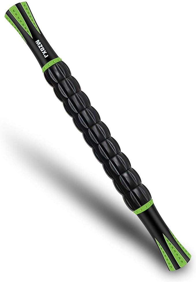 Muscle Roller Massage Roller Stick for Athletes, Help Reducing Muscle Soreness Cramping Tightness Leg Arms Back Calves Muscle Massager(Green - Black- 18 inch)