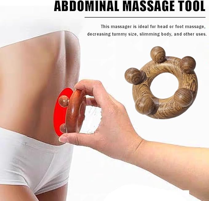 Wood Therapy Abdominal Massage Tools,Lymphatic Drainage Massager, Body Sculpting Scraping Tools for Muscle Pain Relief, Anti Cellulite, Body Contouring and Shaping