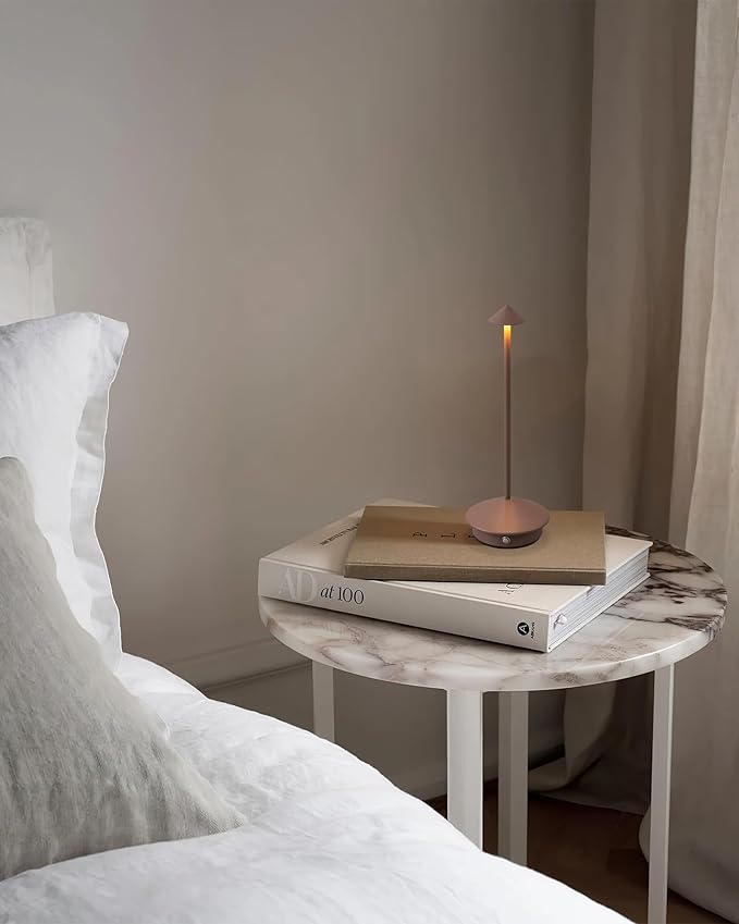 Modern Cordless Table Lamp Set of 2, Portable LED Desk Lamps, 5000mAh Rechargeable Battery Operated Lighting for Bedroom Dining Room Restaurant Coffee Shop Camping Night Light (Brushed Nickel)