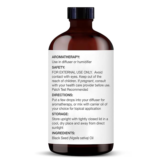 Majestic Pure Black Seed Essential Oil with Glass Dropper - Huge 4 Fl Oz - 100% Pure and Natural Black Pepper Oil - Premium Grade Essential Oils for Diffuser, Aromatherapy, Soap and Candle Making