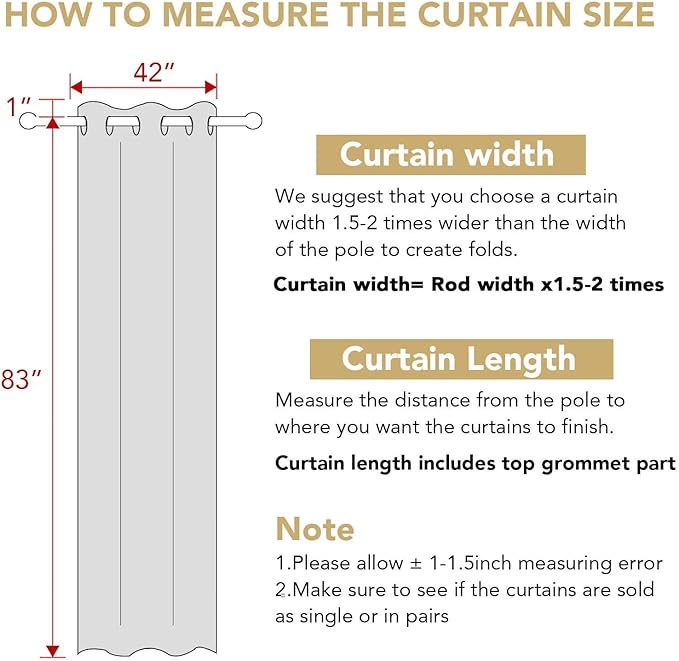 H.VERSAILTEX Room Darkening Curtains 84 Inches Long for Living Room Light Reducing Blackout Curtains for Bedroom Thermal Insulated Window Treatment Panels Grommet Top 2 Panels, 42 x 84 Inches - Ivory