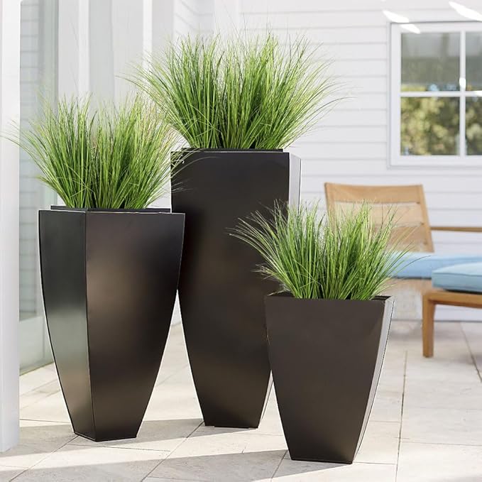 Melorca&Guilla Artificial Plants 6PCS 25.5“ Fake Tall Onion Grass,Faux Grass Plant,Artificial Grass Greenery Shrubs Bushes for Garden Porch Window Box Shop Office Home Décor