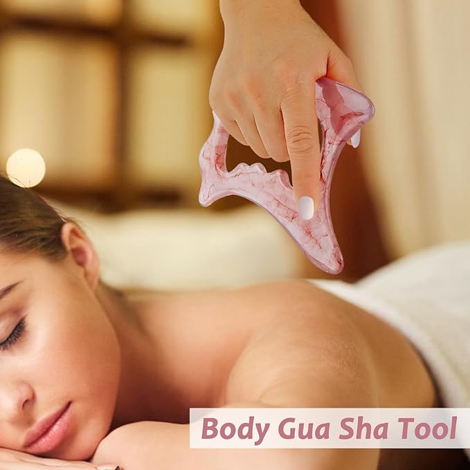 Large Body Gua Sha Tool D-Shape Resin Muscle Scraper Massage Tool for Lymph Drainage Myofascial Release Relieve Muscle Pain Cellulite Removal