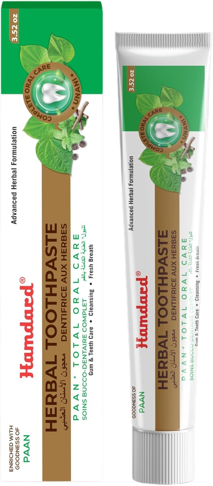 Hamdard Paan Total Oral Care Toothpaste – 100g (Pack of 3) | Herbal Ayurvedic Toothpaste with Paan Flavor | Fluoride-Free | Gum Care, Fresh Breath & Natural Oral Hygiene 100g (Pack of 3)