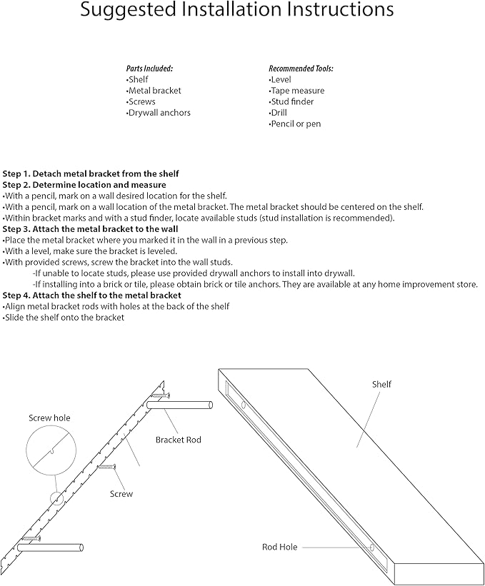 URBANDI, Rustic Floating Shelves, Set of 2, Hidden Bracket, Solid Wood, Heavy Duty, Wall Mounted Shelves, (Dark Brown, 12Wx12D)