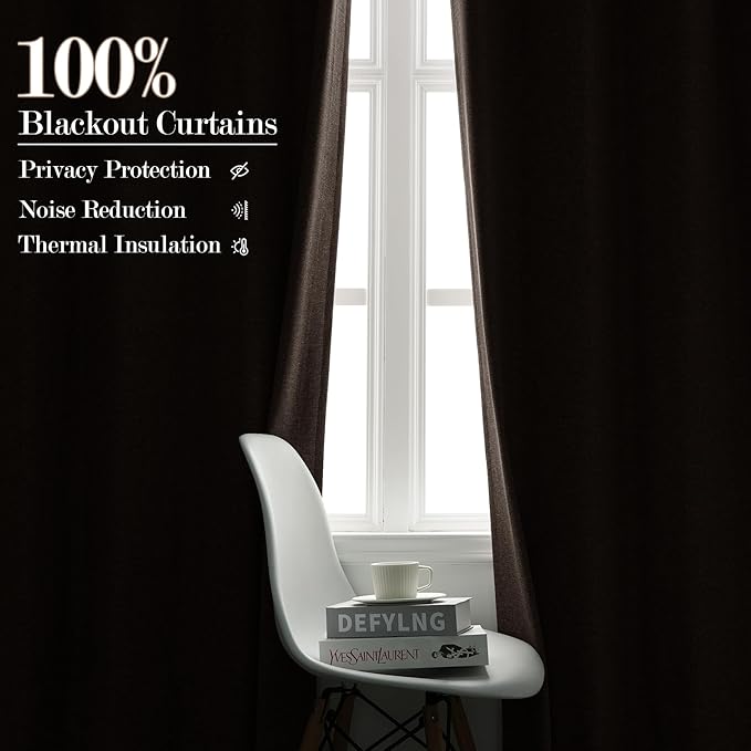 100" W x 84" L Faux Linen Room Divider Curtains, Full Blackout Pinch Pleated Drapes for Traverse Rod, Bedroom Divider Privacy Drapery with Hooks for Ceiling Track, 1 Panel, Light Coffee