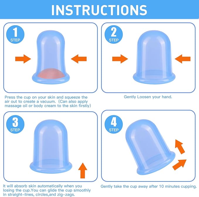 Silicone Cupping Therapy Set - Cupping Kit for Massage Therapy - Cellulite Remover Cupping Set - Anti Cellulite Cup Massager, Vacuum Suction Massage Cups for Cellulite Reduction