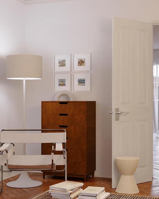 HAUS AND HUES 10x10 Square Picture Frames Set of 15 - White Oak Frames with Plexiglass, Modern Style, Wall Mountable