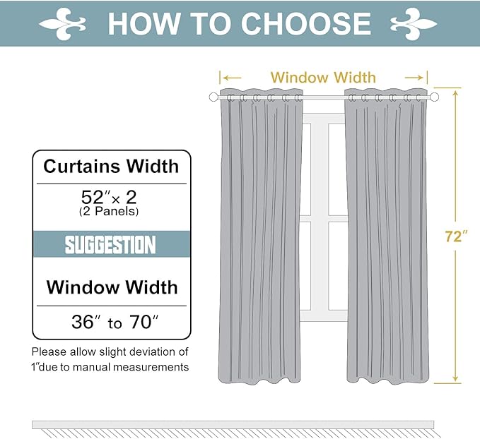 ChrisDowa Grommet Blackout Curtains for Bedroom and Living Room - 2 Panels Set Thermal Insulated Room Darkening Curtains (Brown, 52W x 72L)