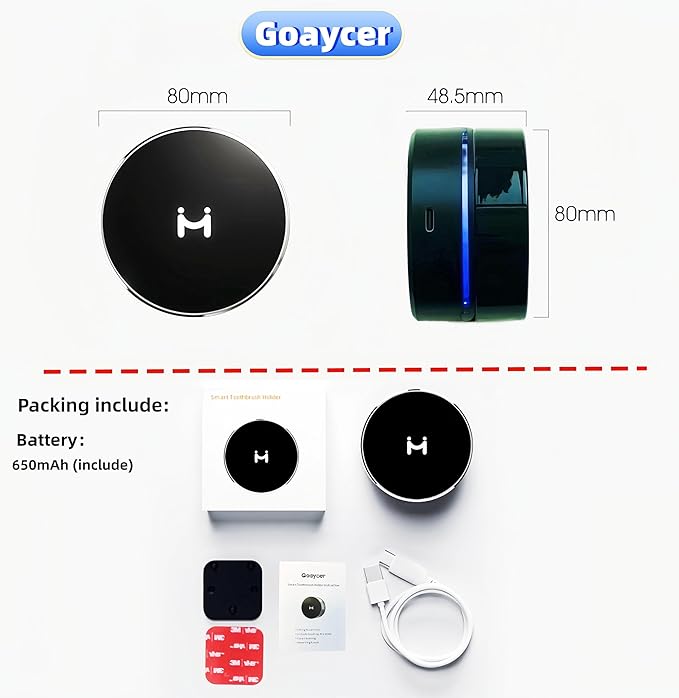 Toothbrush Holders for Bathroom,Smart Toothbrush Cleaner with Heat Dryer, Rechargeable Toothbrush Covers