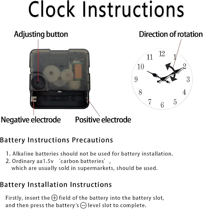 White Marble Large Clocks for Living Room Round Glass Wall Clock Battery Operated 16 Inch Silent Wall Clock Non Ticking