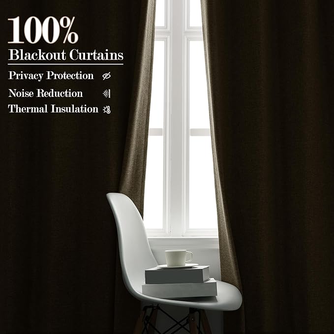 100" W x 96" L Faux Linen Room Divider Curtains, Full Blackout Pinch Pleated Drapes for Traverse Rod, Bedroom Divider Privacy Drapery with Hooks for Ceiling Track, 1 Panel, Ivory White