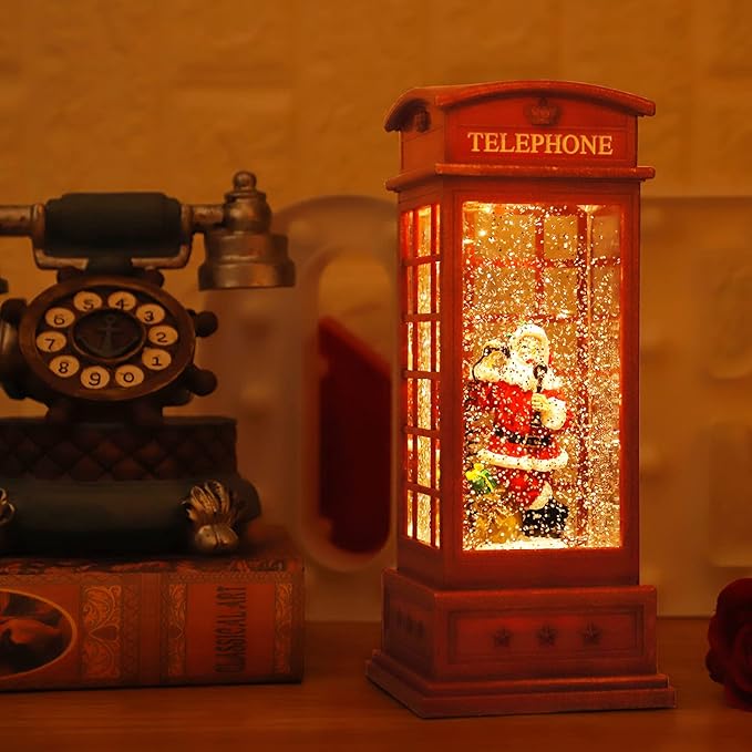 House & Garden Decoration,Christmas Lantern with 8 Pieces of Music,Sparkling Crystal Keep Circling Around The Snowman Families Music Box as a (Old Man)
