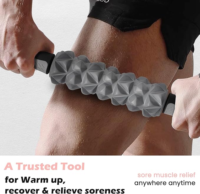 KITWILD Muscle Roller Stick, Massage Roller Stick for Athletes, Body Massage Stick for Muscles Deep Tissue, Muscle Relaxation Roller for Physical Therapy, Myofascial Release, and Yoga Therapy, Pink