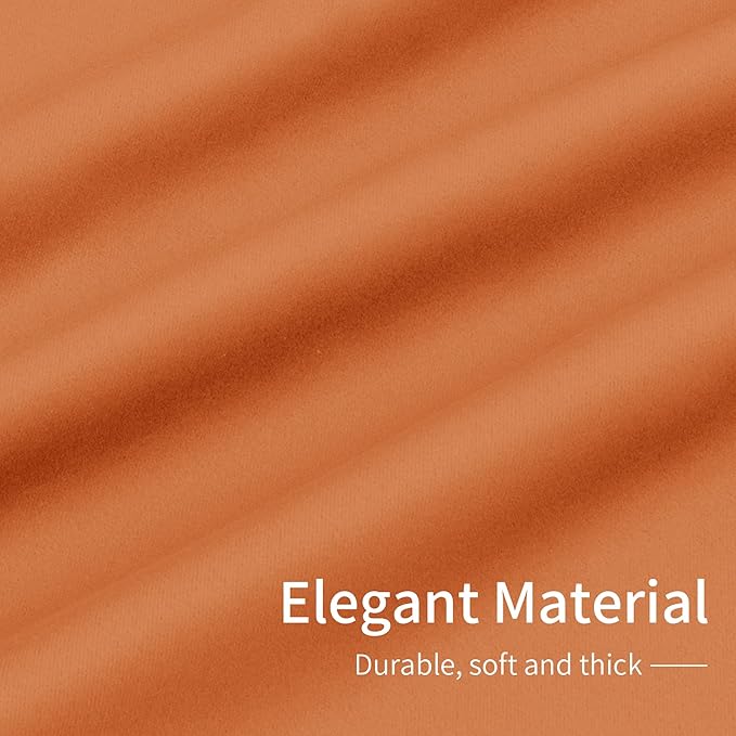Easy-Going Blackout Curtains for Bedroom, Solid Thermal Insulated Grommet and Noise Reduction Window Drapes, Room Darkening Curtains for Living Room, 2 Panels(42x63 in, Orange)