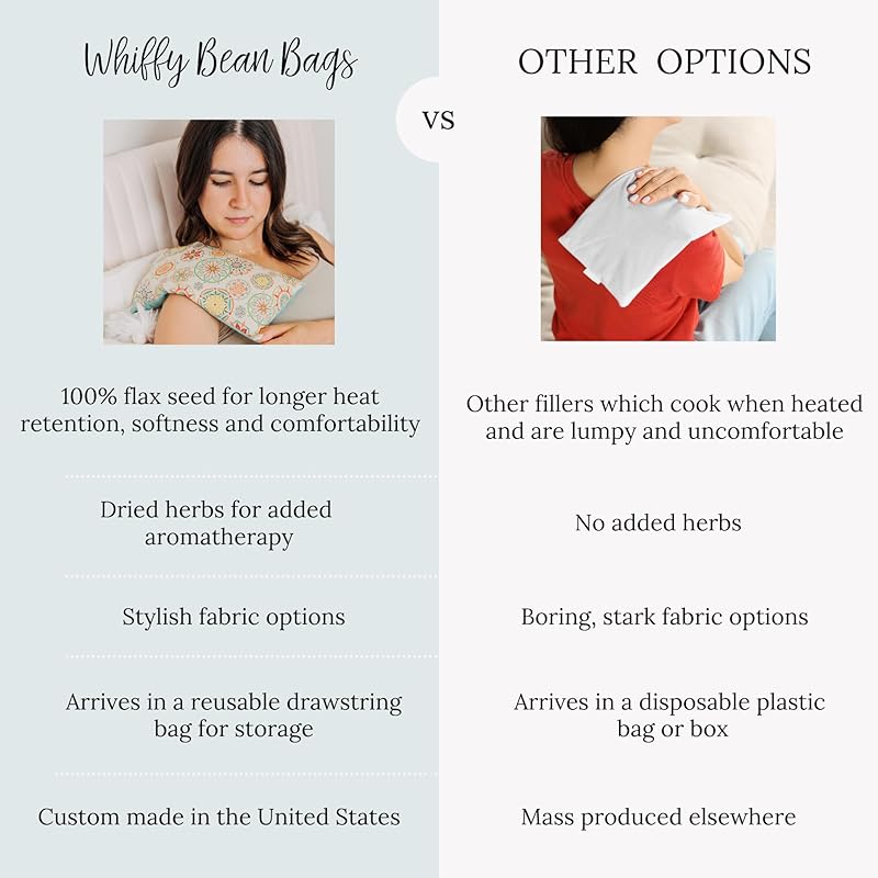 Large Microwave Heating Pad with Flax Seed, Scented or Unscented, Good For Back Pain or Cramps, Moist Heat Therapy or Ice Pack, Microwavable Bean Bag, 6" x 12" (Flannel Floral, Chamomile)