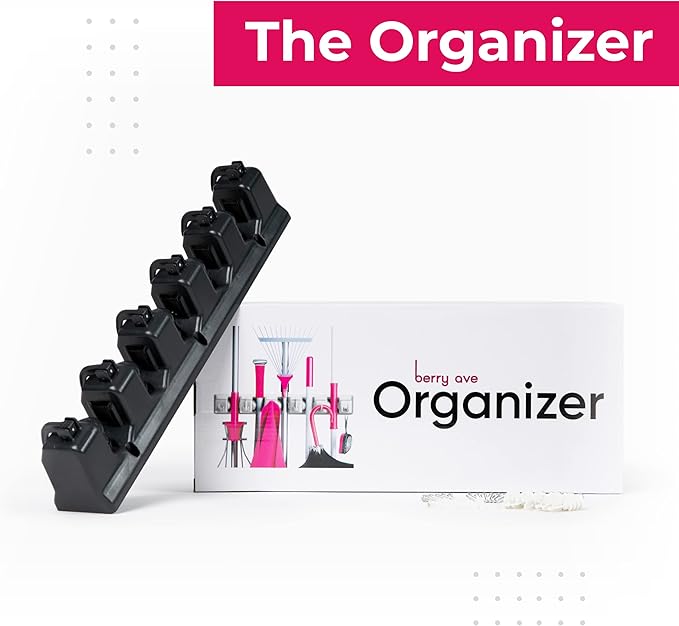 EXTRA GRIP Mop & Broom Holder Wall Mount - Wall Hanging Garden Tool & Utility Closet Organizer, Mop & Broom Hook, Broom Hanger Wall Mount, Mop Broom Organizer, Wall Mounted Broom Rack Mop Storage