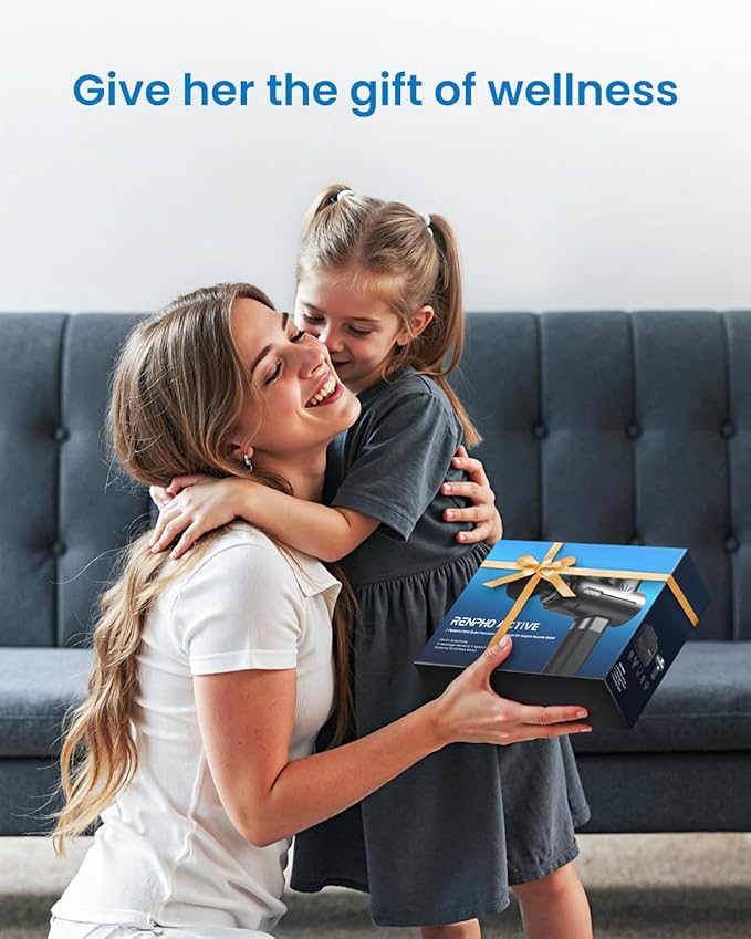 RENPHO Massage Gun Deep Tissue, Portable Percussion Massager for Back and Neck, Gifts for Men Women, Handheld Device with Carry Case, Active