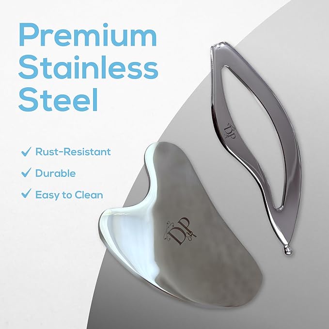 Muscle Scraper Tool β 2-in-1 Stainless Steel Fascia Scraper for Deep Tissue Massage & Muscle Relief - Gua Sha Body Tool for Soreness - Ergonomic IASTM Tool for Athletes & Physical Therapy