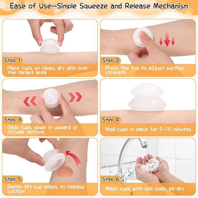 16 Pcs Silicone Cupping Therapy Sets 4 Sizes Professional Massage Cupping Cups Chinese Massage Therapy for Studio Household Joint Muscle Nerve Pain Body Sculpt Cup for Cellulite Reduction