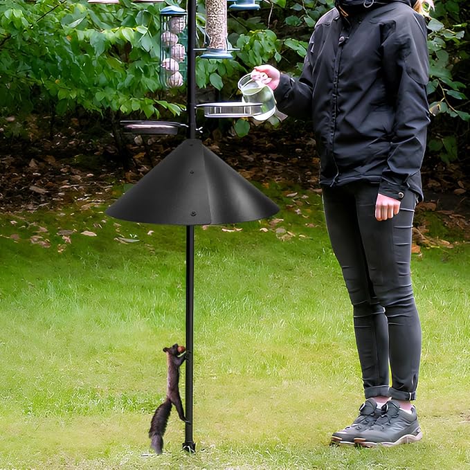 2 Pack Squirrel Baffle for Bird Feeder Pole,Keeps Squirrels Away from Bird Feeder Rods, (19 inch)