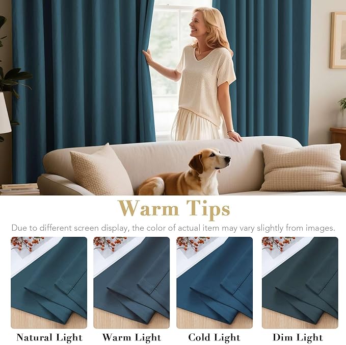 H.VERSAILTEX Premium Blackout Thermal Insulated Room Darkening Curtains for Bedroom/Living Room - Classic Grommet Top (2 Panels, Dark Teal, 52 Inch by 108 Inch)