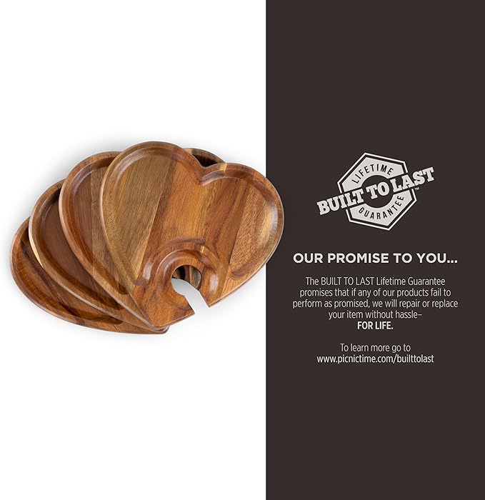 PICNIC TIME Toscana Heart-Shaped Wine Appetizer Trays