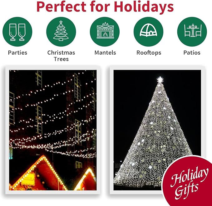 60 Count Cool White -String Lights - LED Christmas Lights, Mini led Lights for Indoor Outdoor Home Holiday Party Wedding Independence Day Decoration
