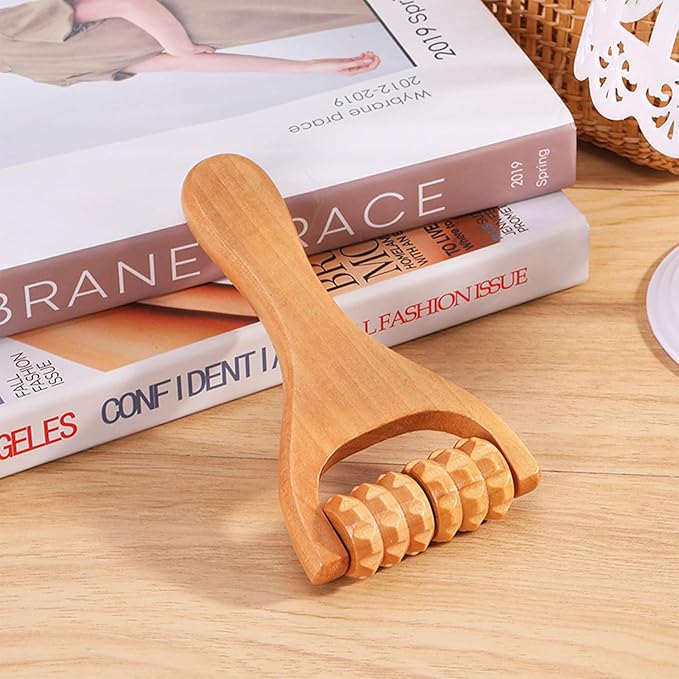 Wood Massage Roller Tools,Body and Face Roller, Handheld Wooden Total Body Massager,Wooden Massager Tool,1 Pieces.