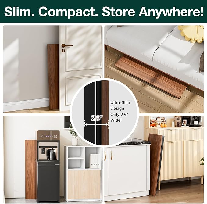 Frylr Small Folding Computer Desk โ Portable 35.8 Inch Foldable Laptop Table, Collapsible and Compact for Easy Storage and Fast Setup, Lightweight for Small Spaces, Craft and Study Use, Dark Walnut