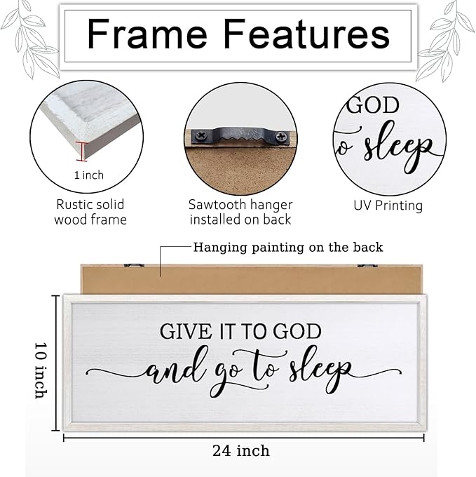 Sweet Dreams Above Bed Wall Decor Art 24"X10" Master Bedroom Over Bed Wall Wood Framed Sign (White)