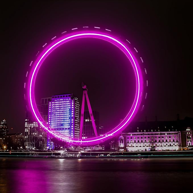 GZBtech Flexible LED Neon Rope Lights 16.4FT,AC 110-120V Waterproof Strip Light, 120LEDs/M Cuttable Connectable Neon Lighting for Indoor Outdoor Home Decor/Commercial Building Use-Pink 5M