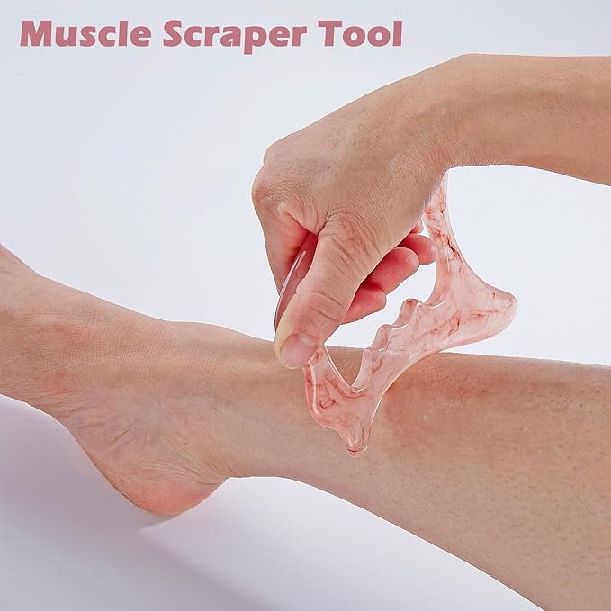 Large Body Gua Sha Tool D-Shape Resin Muscle Scraper Massage Tool for Lymph Drainage Myofascial Release Relieve Muscle Pain Cellulite Removal