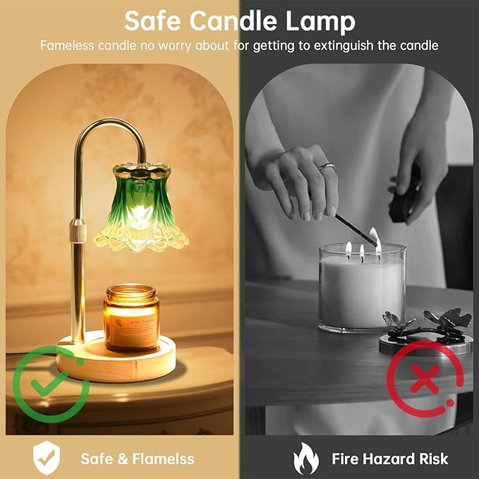 GEEZO Fragrance Candle Warmer Lamp,Electric Candle Warmer with Timer & Dimmer,Mom Christmas Birthday Gifts for Women, House Warming Gifts New Home Bedroom Decor