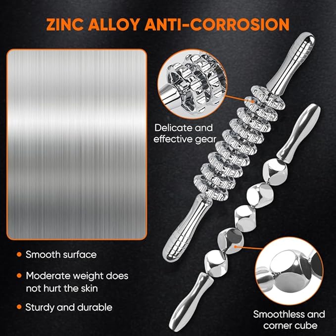 ONUEMP 5-in-1 Stainless Steel Therapy Massage Tools, Gua Sha Scraping Fascia Massage, Maderoterapia Kit Colombiana for Lymphatic Drainage, Cellulite Remover, Ice Body Sculpting