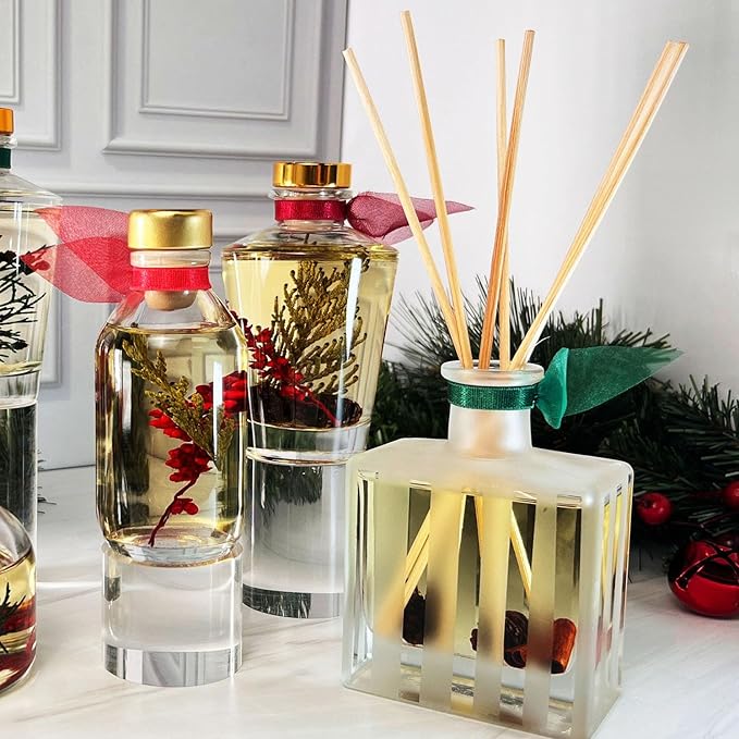 LOVSPA Reed Diffuser Set, White Gardenia Scented Oil Diffuser with Sticks, Home Fragrance Accessories for Bathroom Shelf Decor, Aroma Diffusers for Home or Office Desk, USA Made