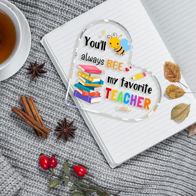 Teachers Day Graduation Season Opening Season Gifts Teacher Gifts Teacher Appreciation Gifts Best Teacher Gifts for Women Acrylic Heart for Her Coworker Friend Principal Educator Birthday Christmas